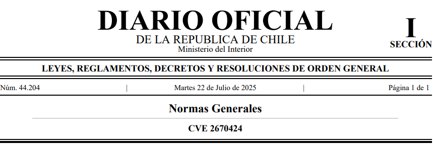 DIARIO OFICIAL. MODIFICA PESCA RECREATIVA 2025